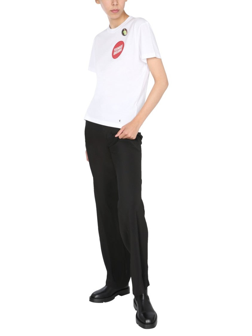 Crew Neck T-Shirt With Graphic Patches