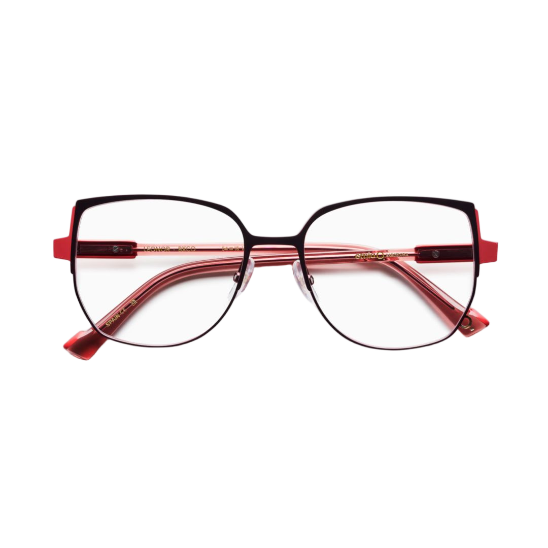 Leonor Deep Red Metal Cat-Eye Sunglasses with Gradient Temples