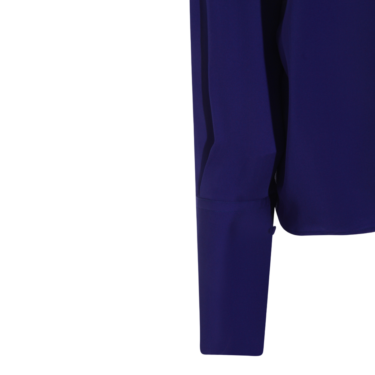 Satin-Finish Long-Sleeved Top with Draped Detail