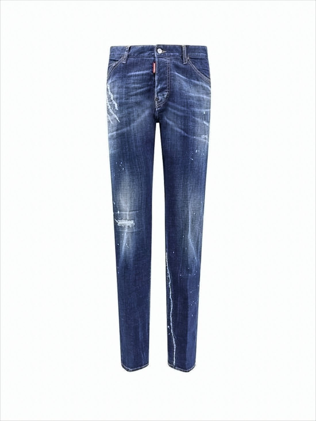 Medium Blue Wash Straight-Leg Denim Pants