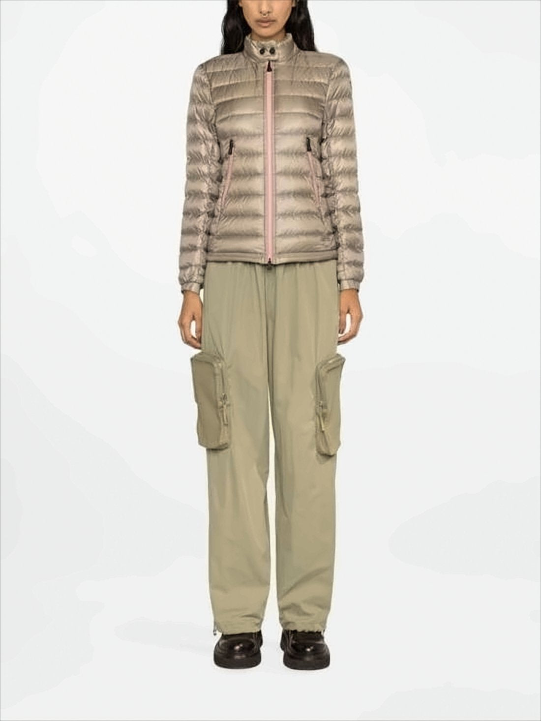 Quilted Down Jacket with High Collar