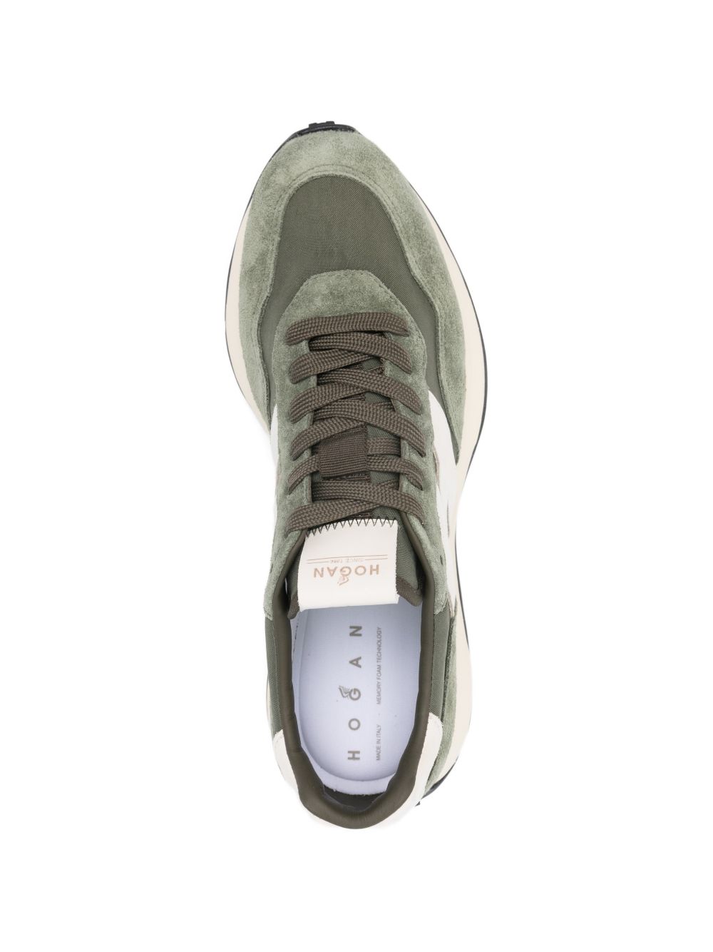 Muted Green Sneakers With Silk