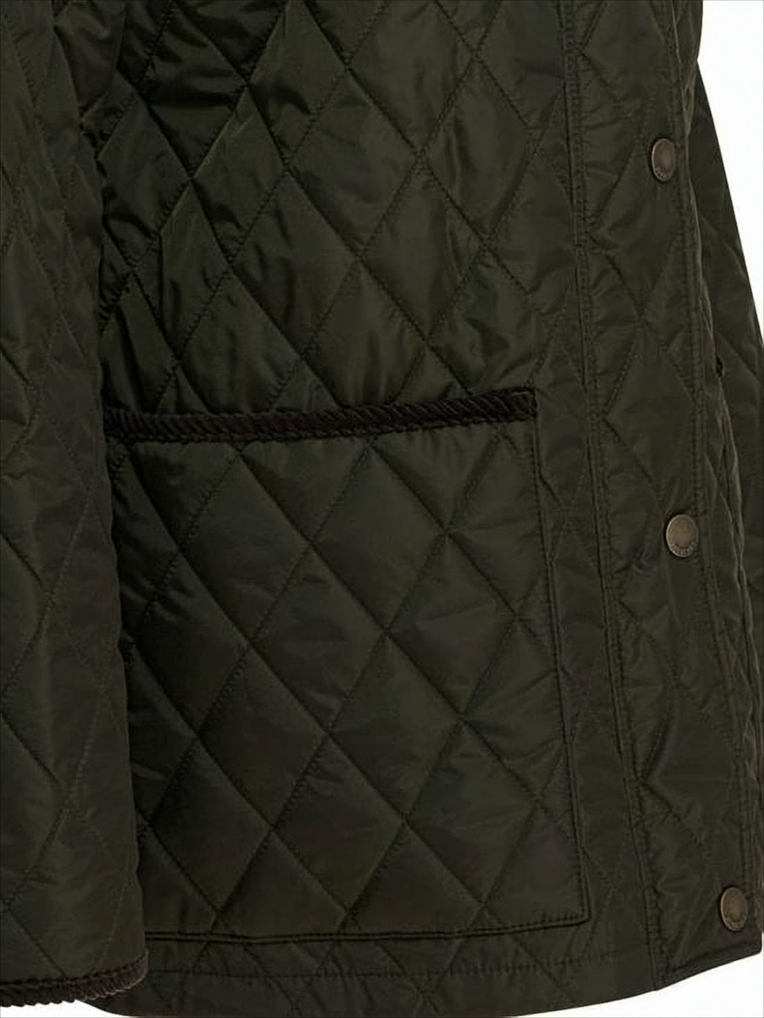 Quilted Nylon Jacket with Contrasting Corduroy Collar