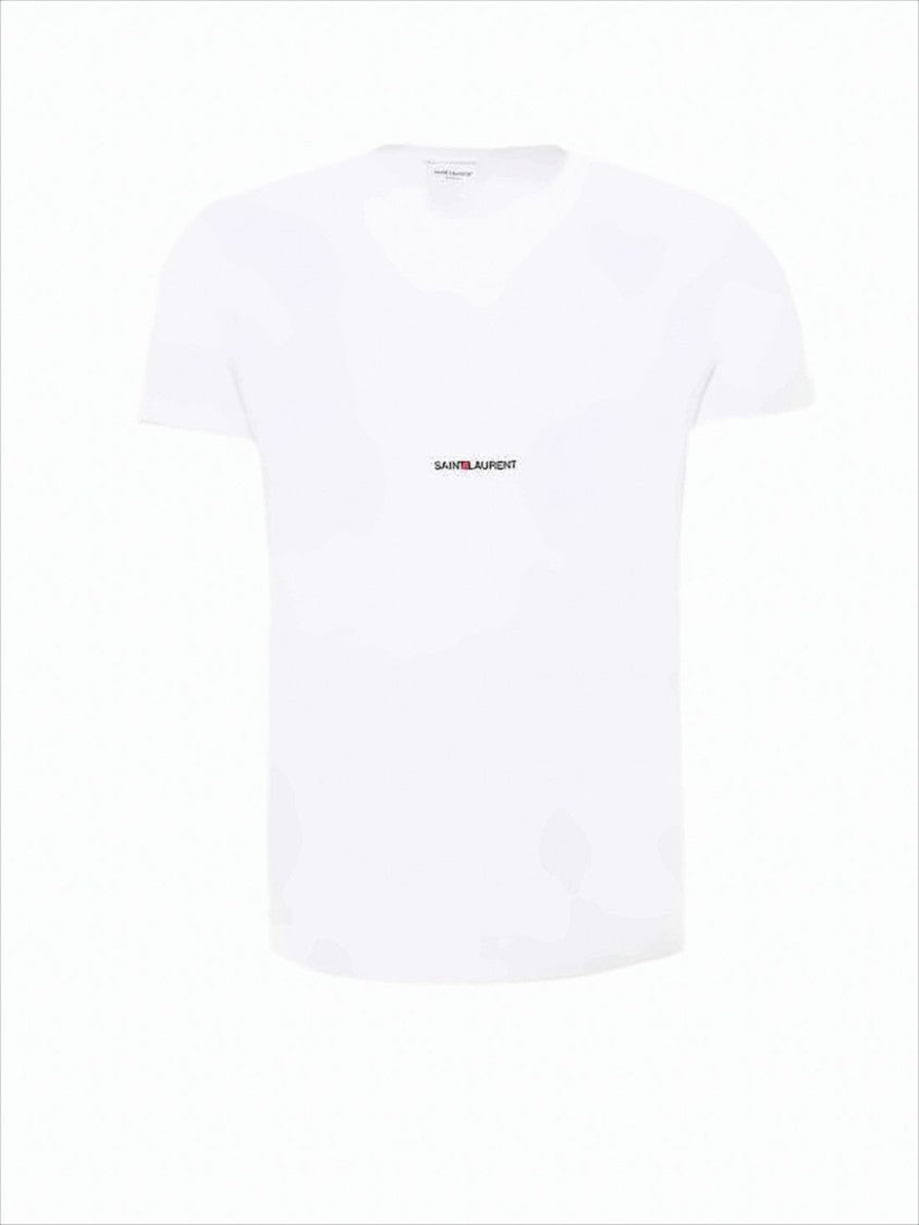 Minimalist White Round Neck T-Shirt with Signature Logo