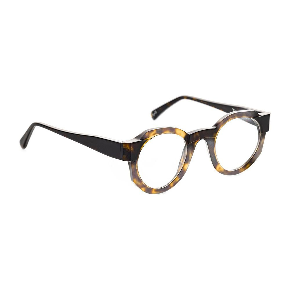 T053 Bold Structured Round Frame Sunglasses