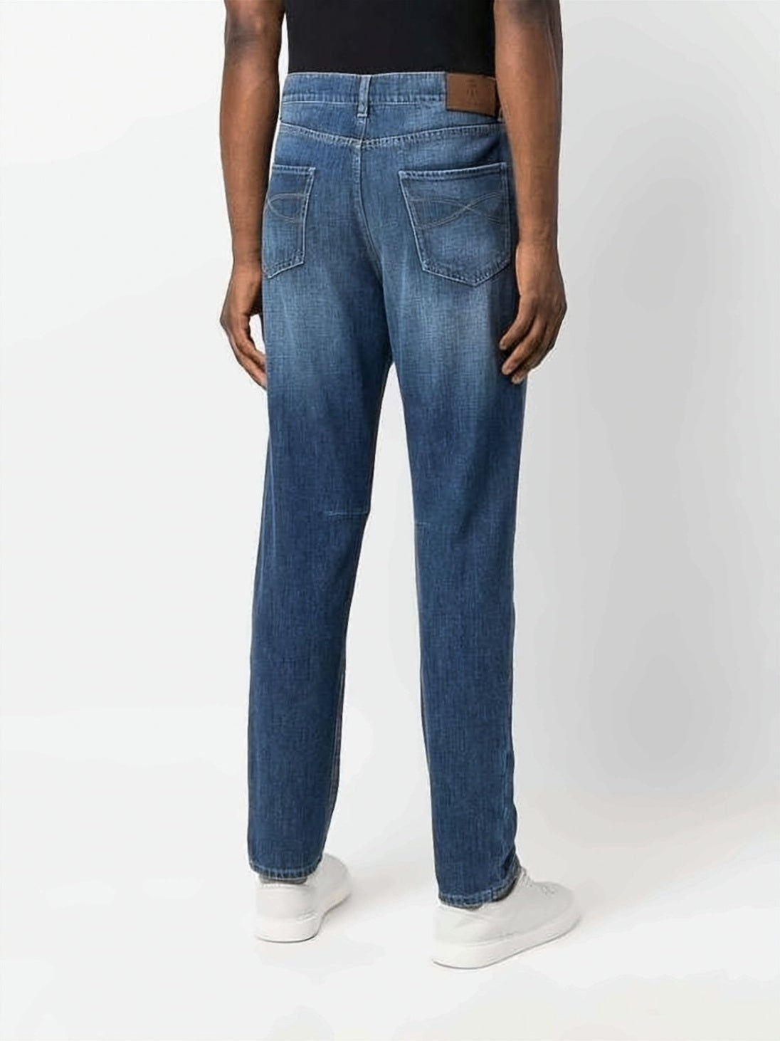 Medium Wash Straight-Leg Denim Pants
