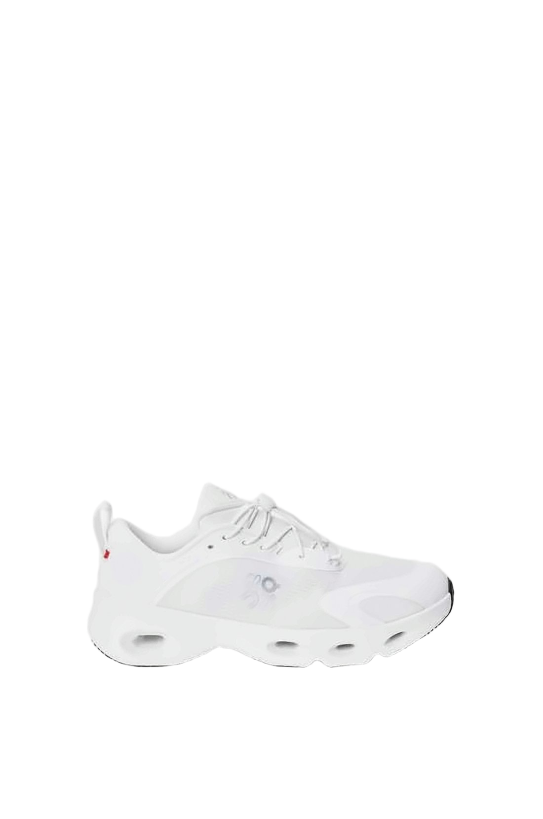 Sleek White Sneakers with Cut-out Rubber Sole