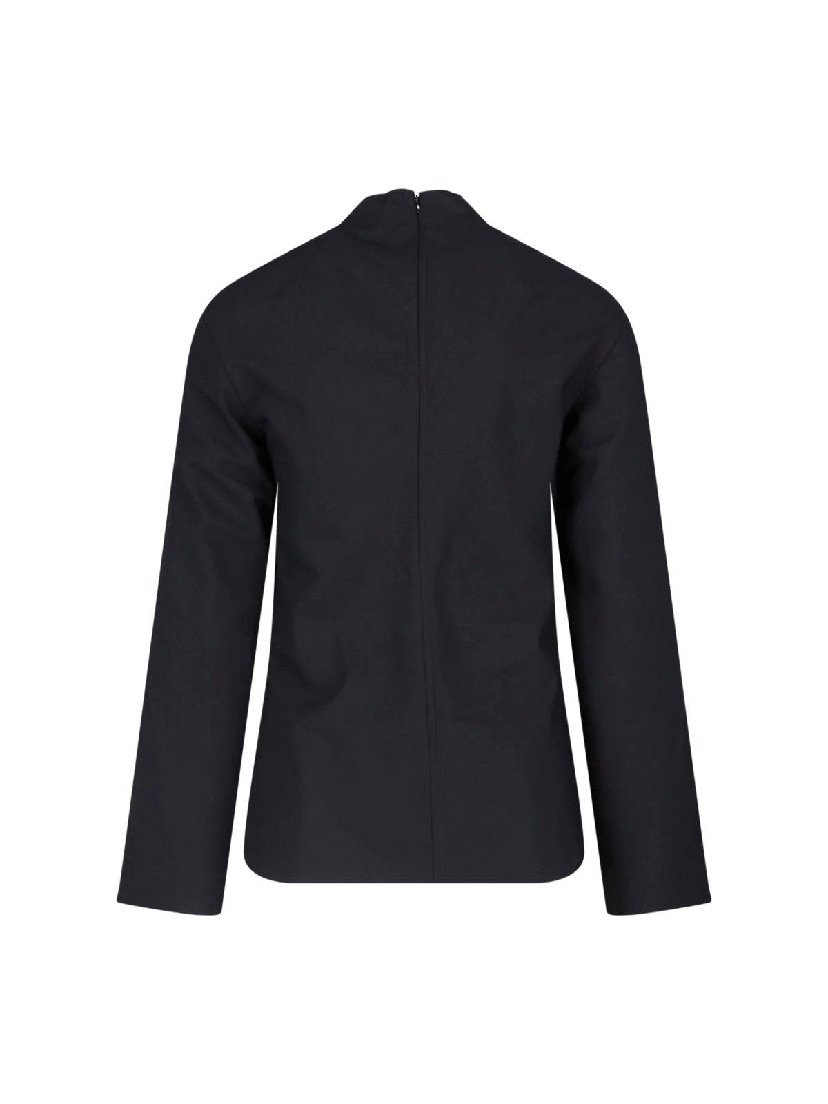 Black High Neck Long-Sleeve Top