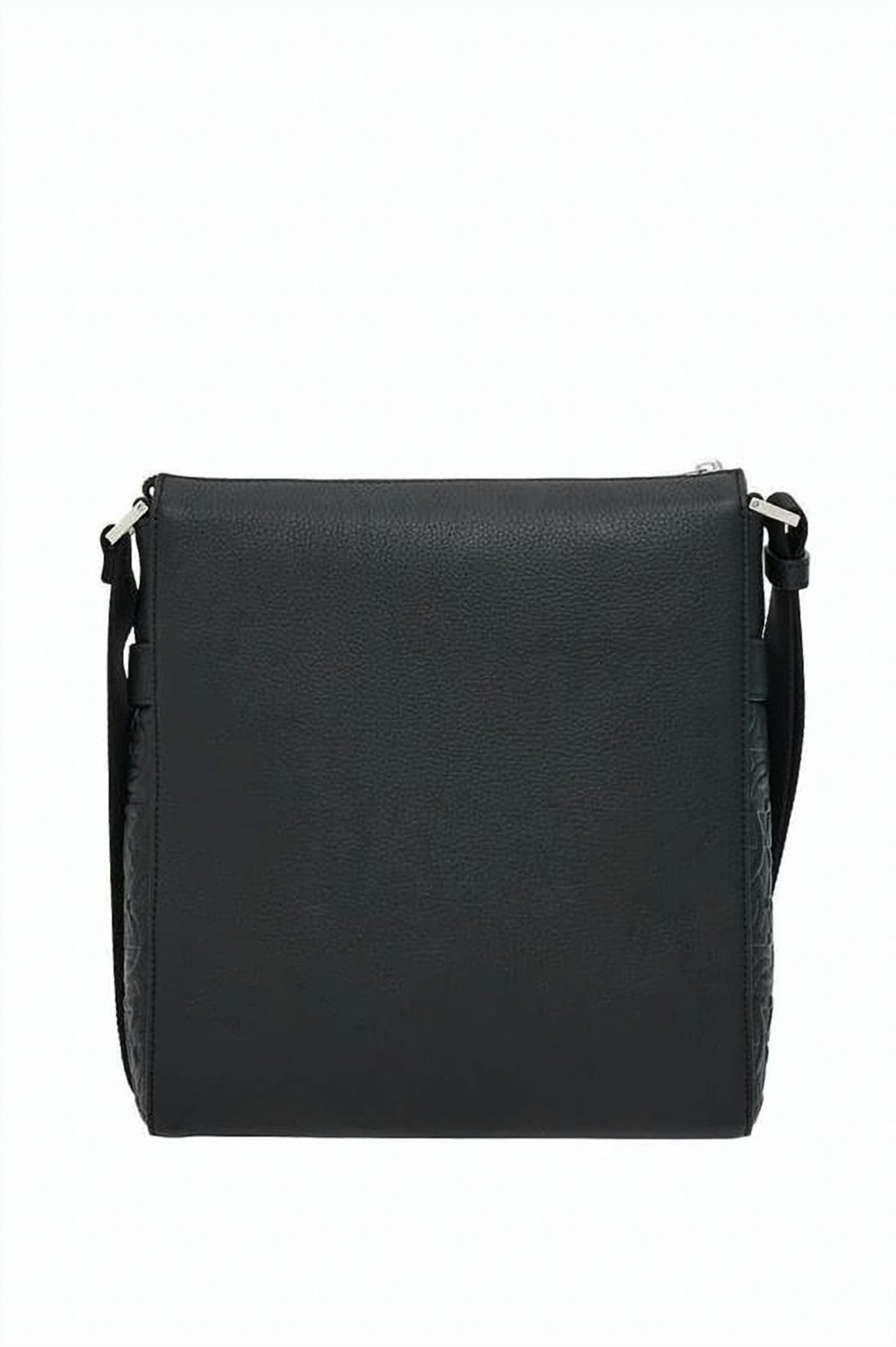 Rectangular Black Leather Crossbody Bag