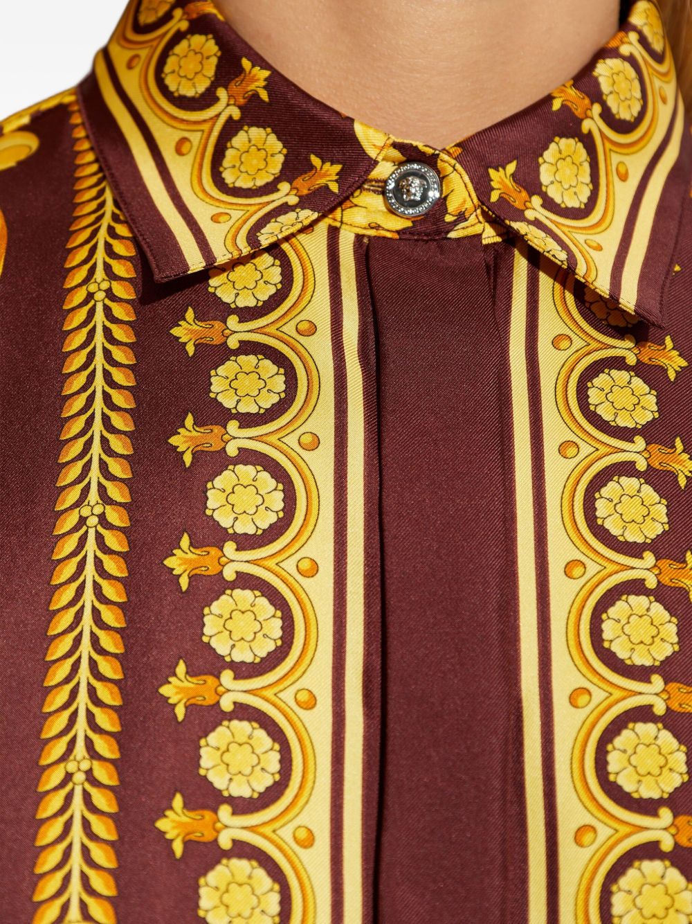 Baroque-Inspired Silk and Nylon Blend Top