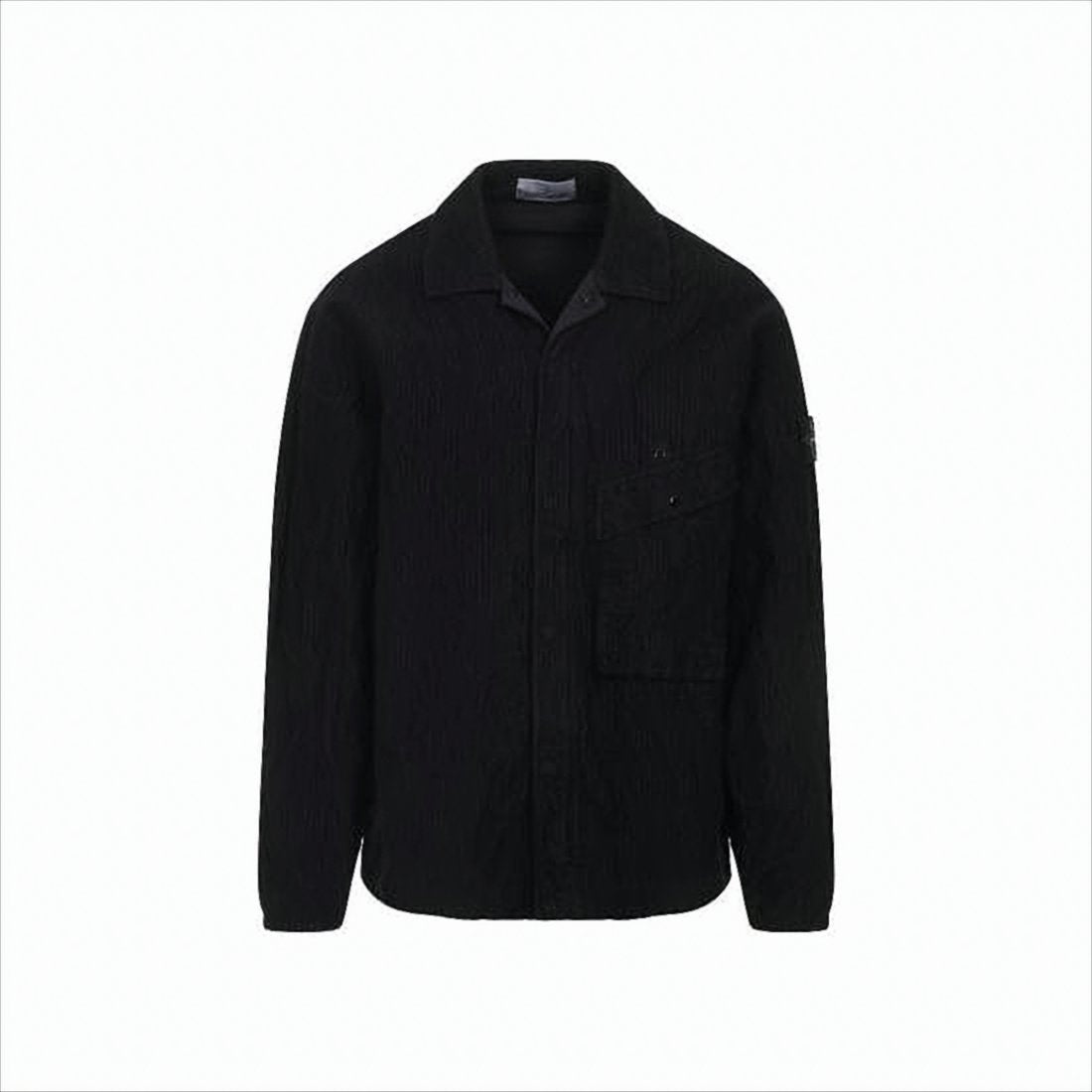 Textured Black Casual Jacket
