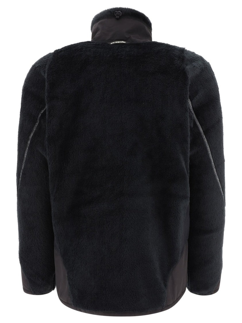 Plush Textured Jacket with High Collar