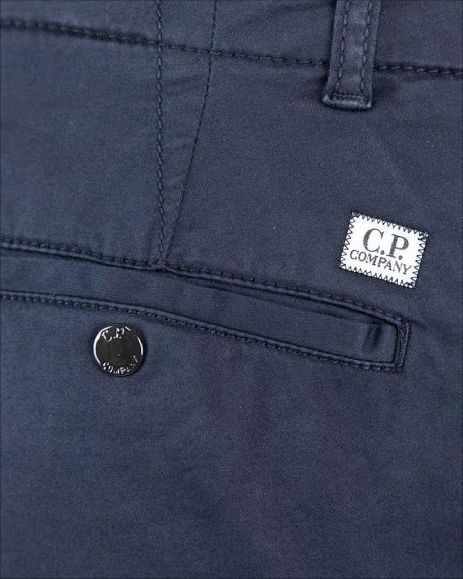 Tailored Blue Shorts With Cargo Pockets And Logo Detail