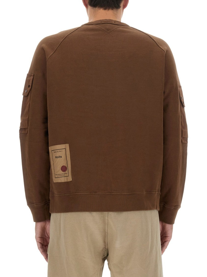 Regular Fit Brown Sweatshirt With Logo