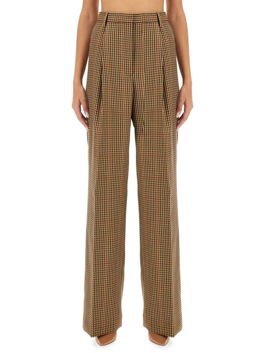 Check Pattern Wool Pants With Regular Fit