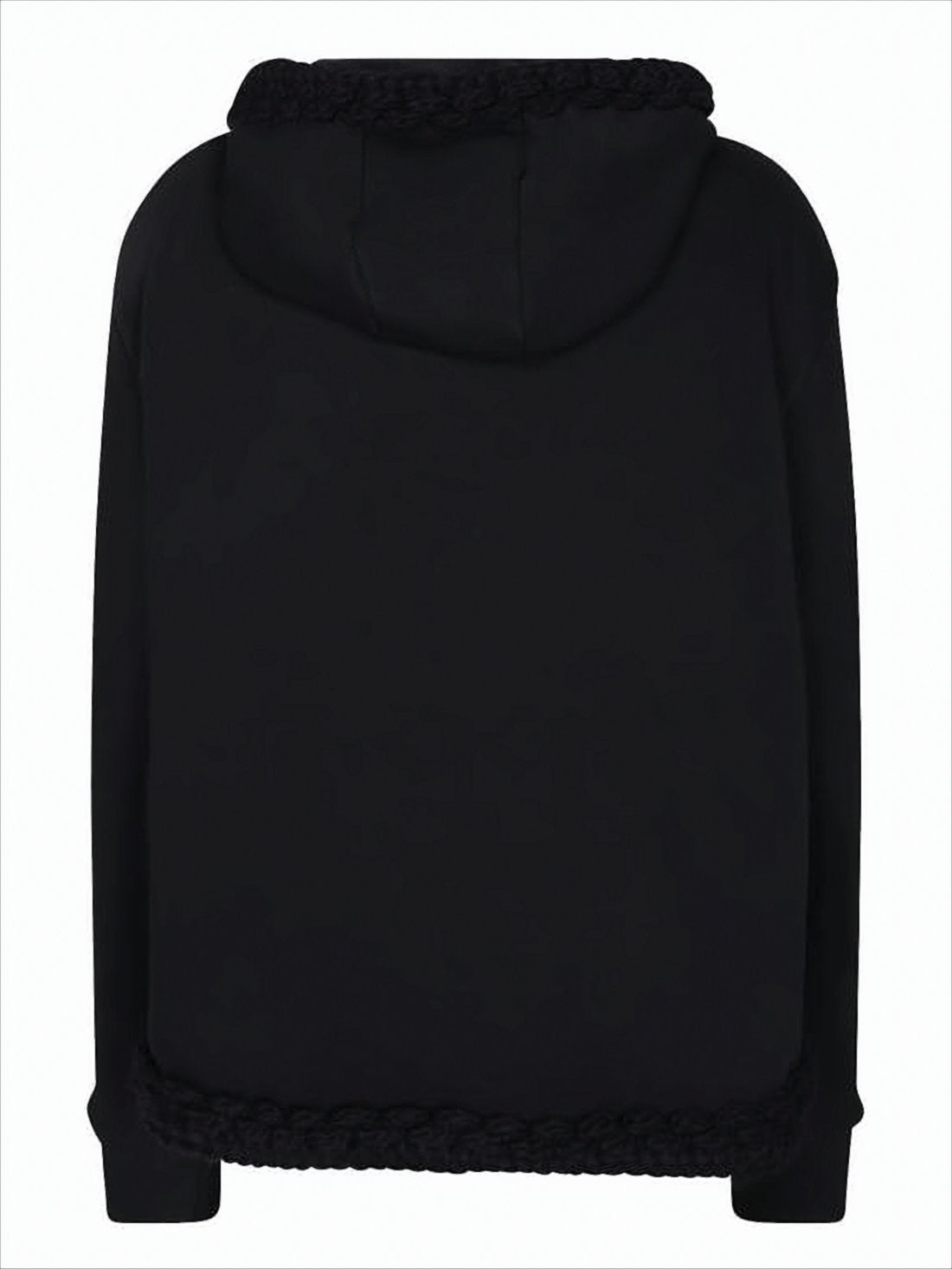 Cropped Black Hooded Sweatshirt