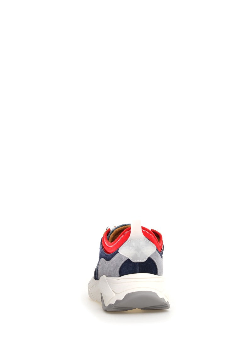 Two-Tone Rubber Sole Sneakers With Serrated Design