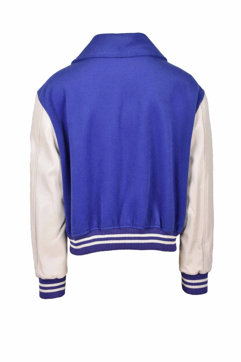 Varsity-Style Jacket with Embroidered Accents