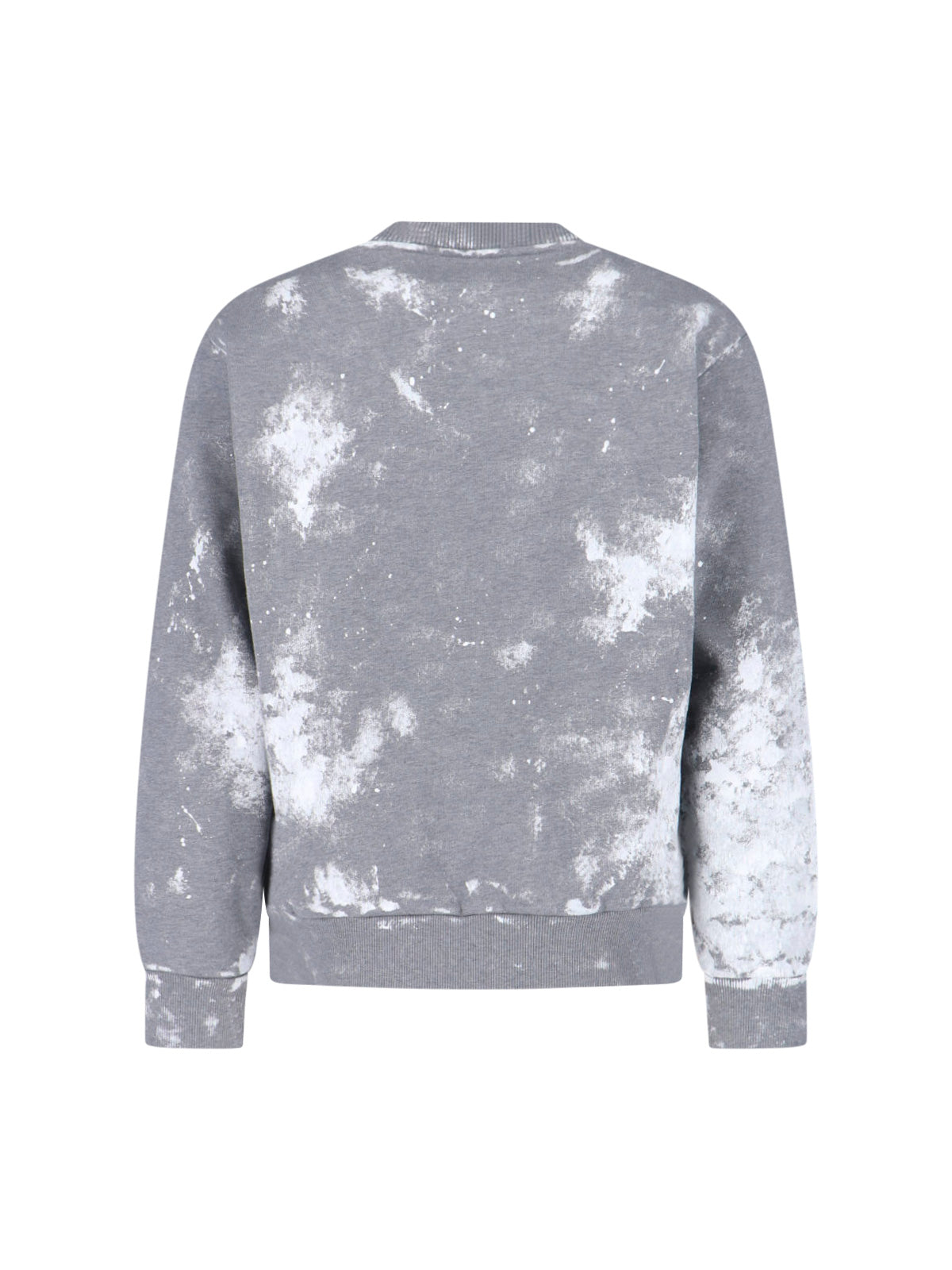 Grey Tie-Dye Printed Logo Cotton Sweatshirt