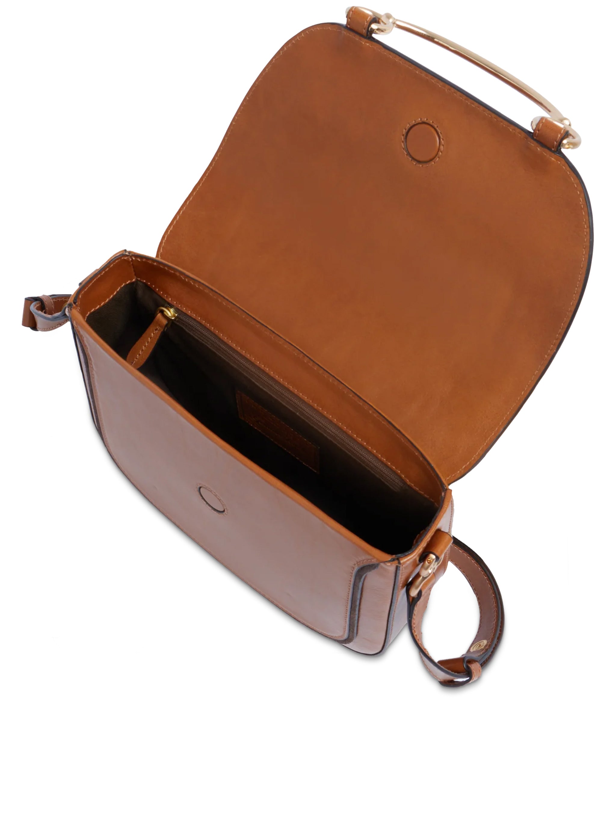 Brown Crossbody Structured Leather Satchel