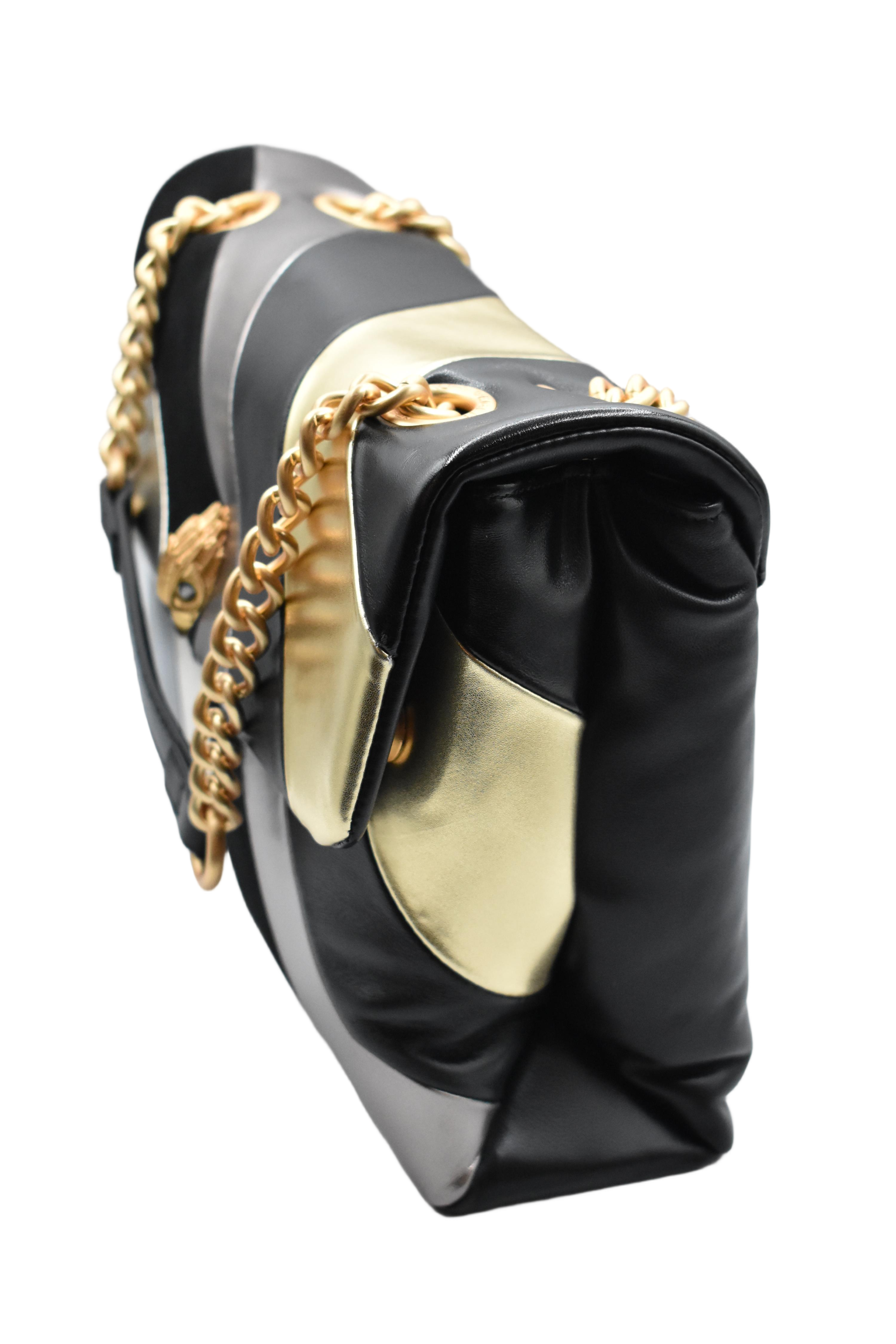 Diagonal Stripe Soft Handbag