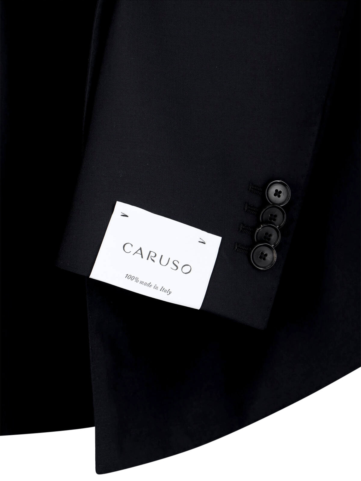 Black Double-Breasted Wool And Mohair Blend Suit