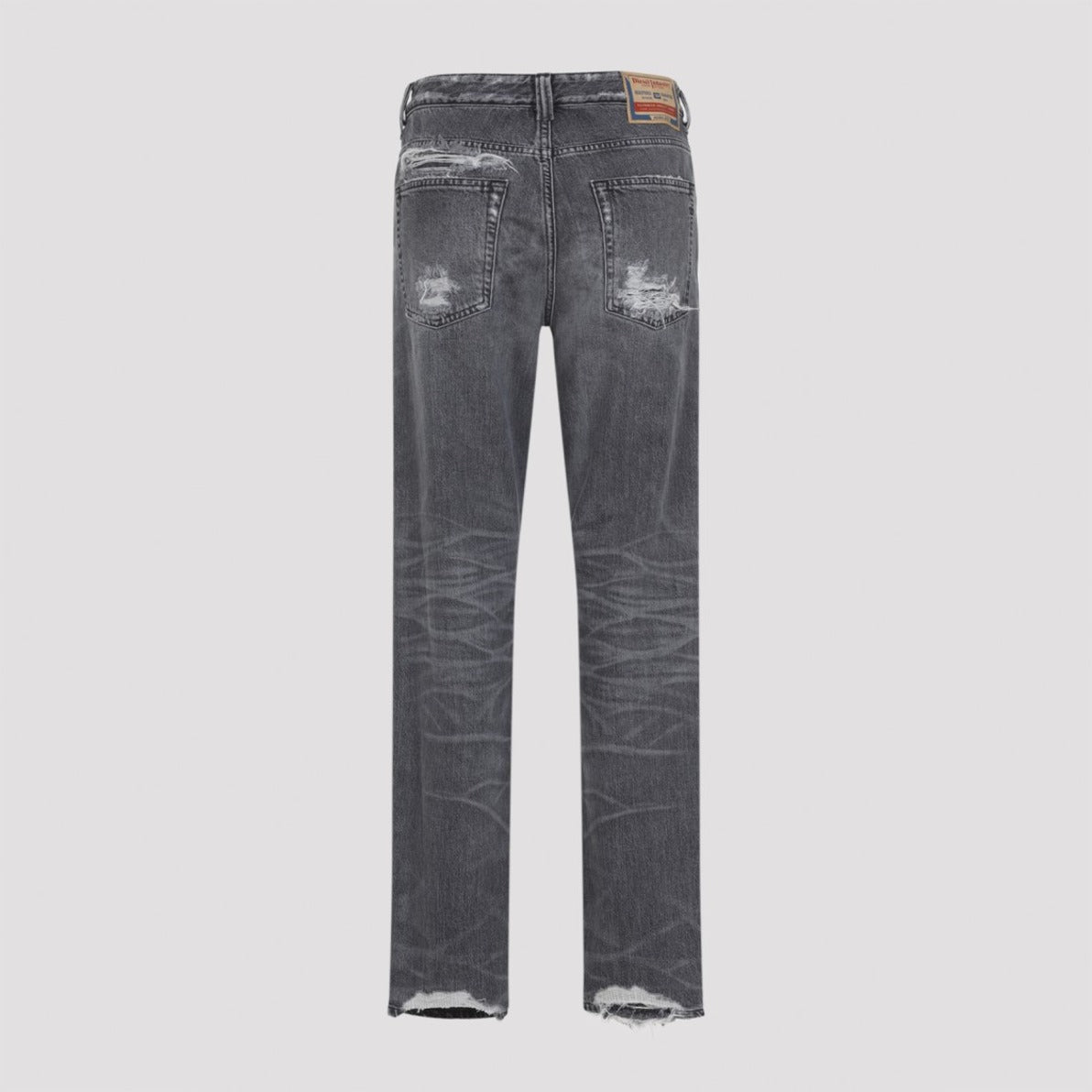 Faded Grey Distressed Denim Jeans