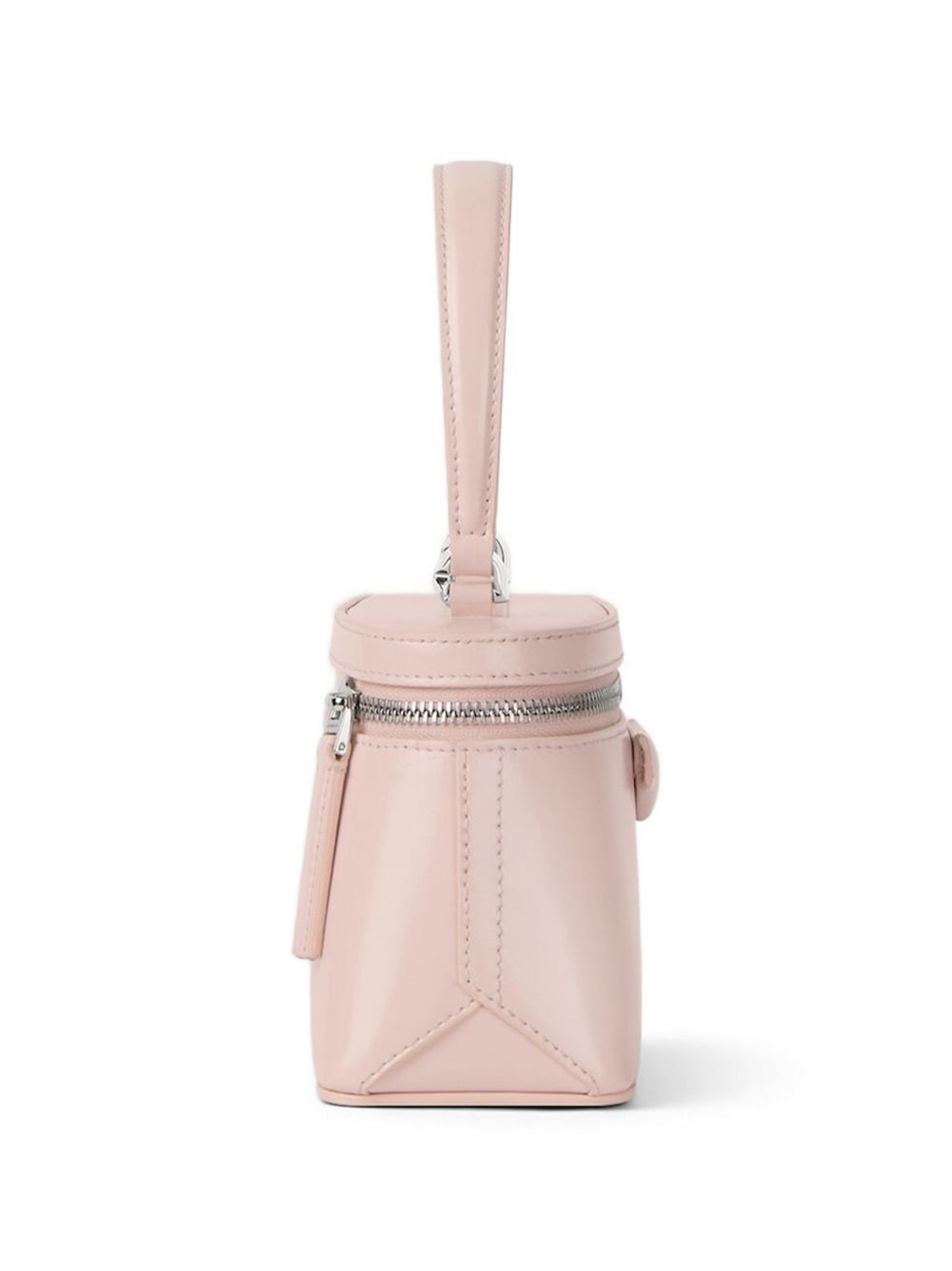 Baby Pink Pentagonal Patch Leather Bag