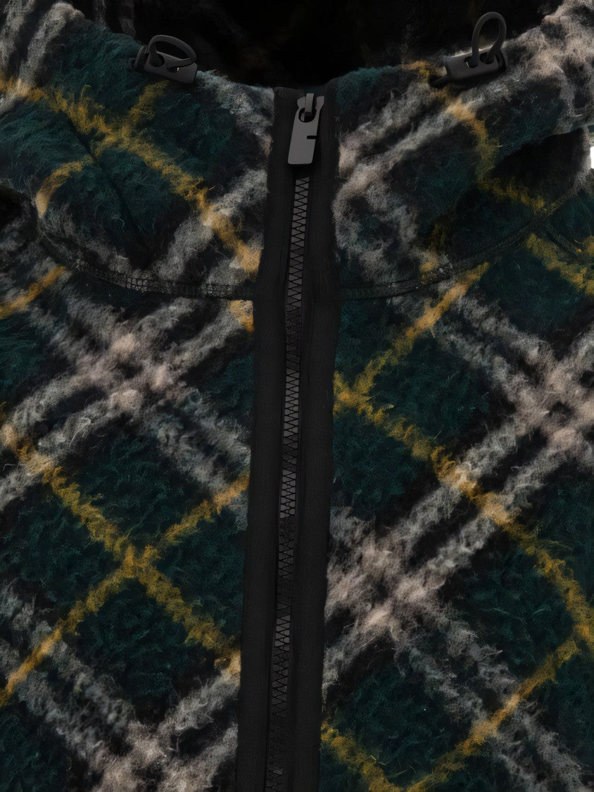Plush Hooded Sweatshirt with Classic Plaid Pattern
