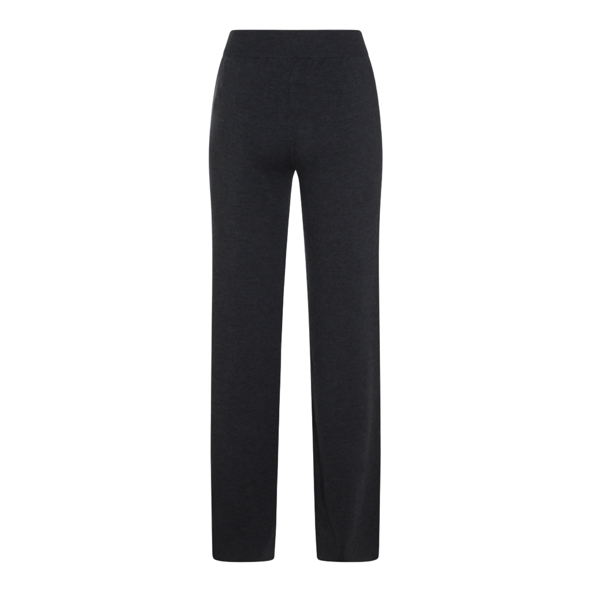 Straight-Leg Trousers with Ribbed High Waistband