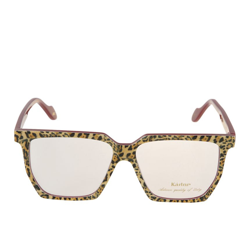 Charlize Light Bold Square Frame Eyeglasses with Leopard Print