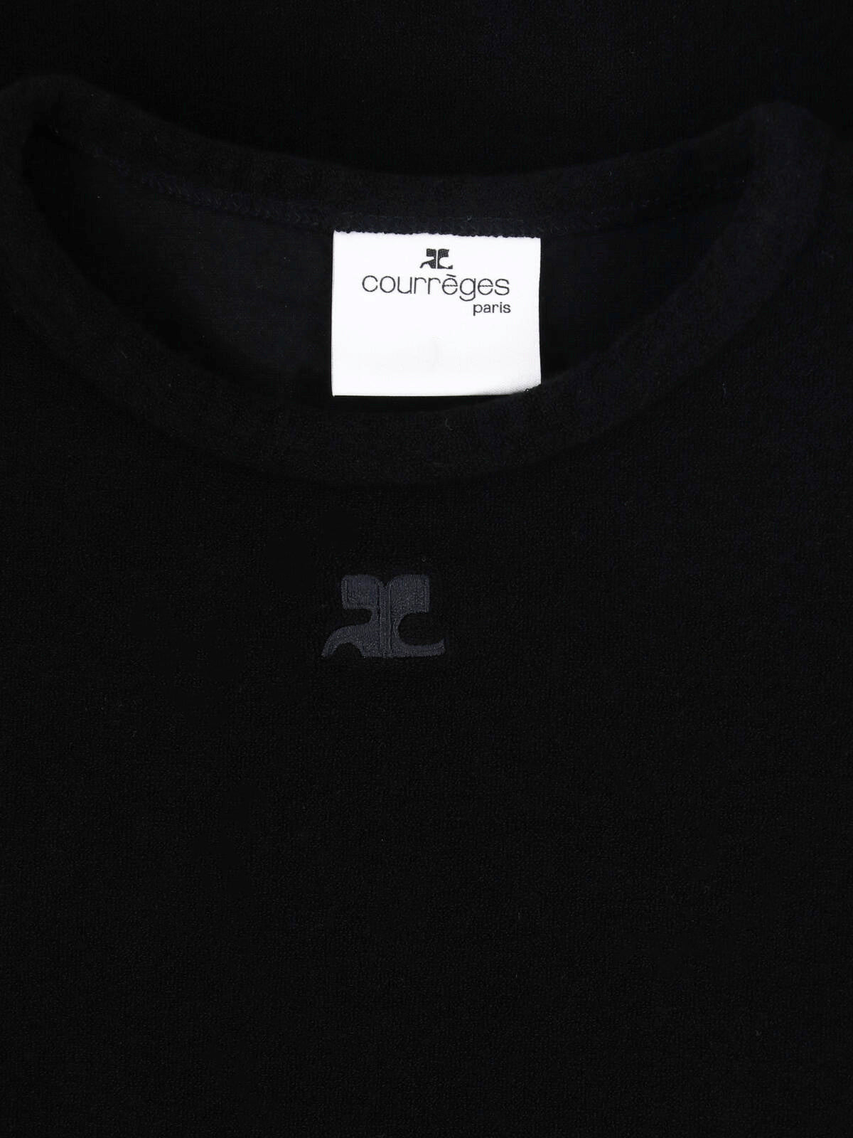 Black Baby Spongy Embroidered Viscose T-Shirt