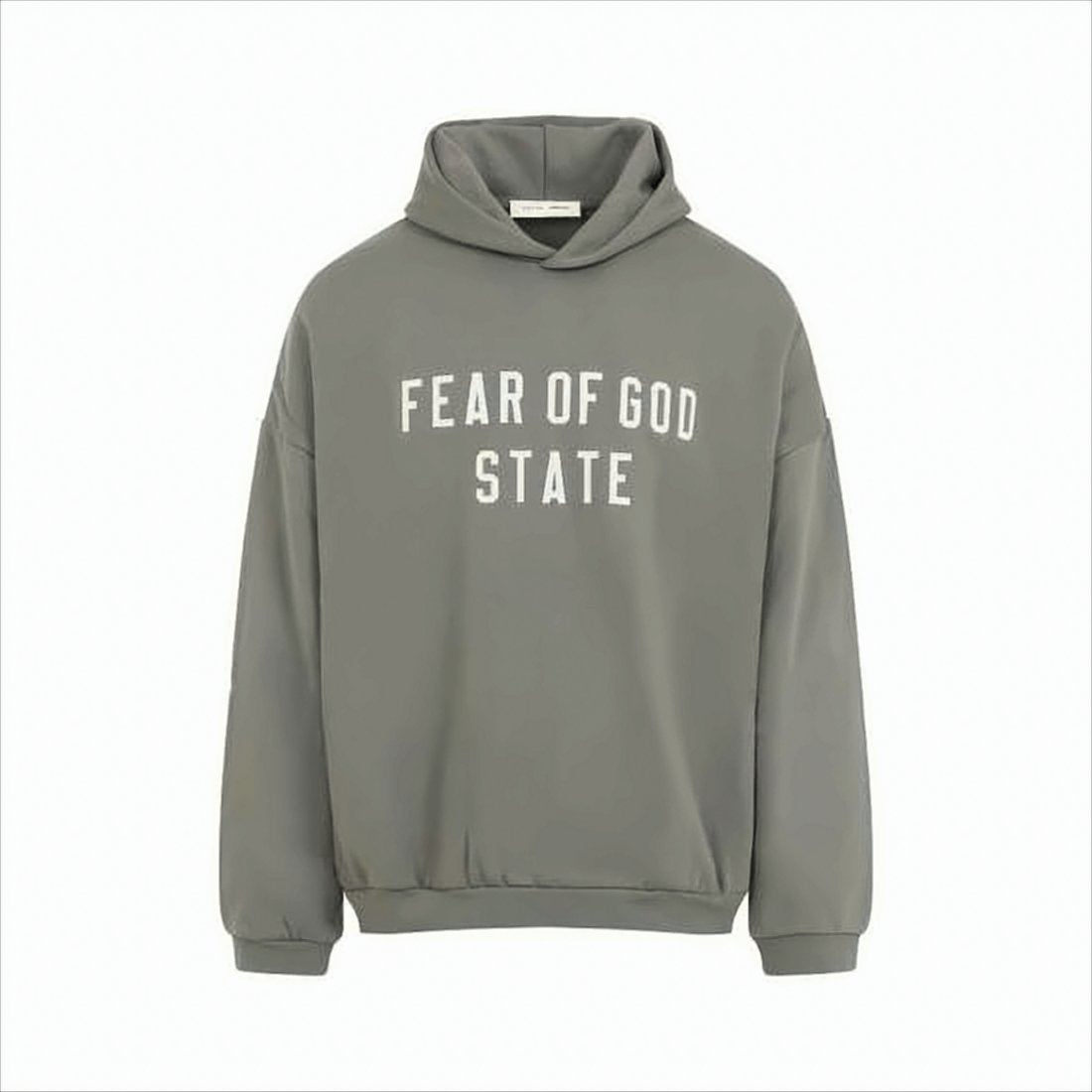 Relaxed-Fit High-Neck Hoodie with Bold Text Detail