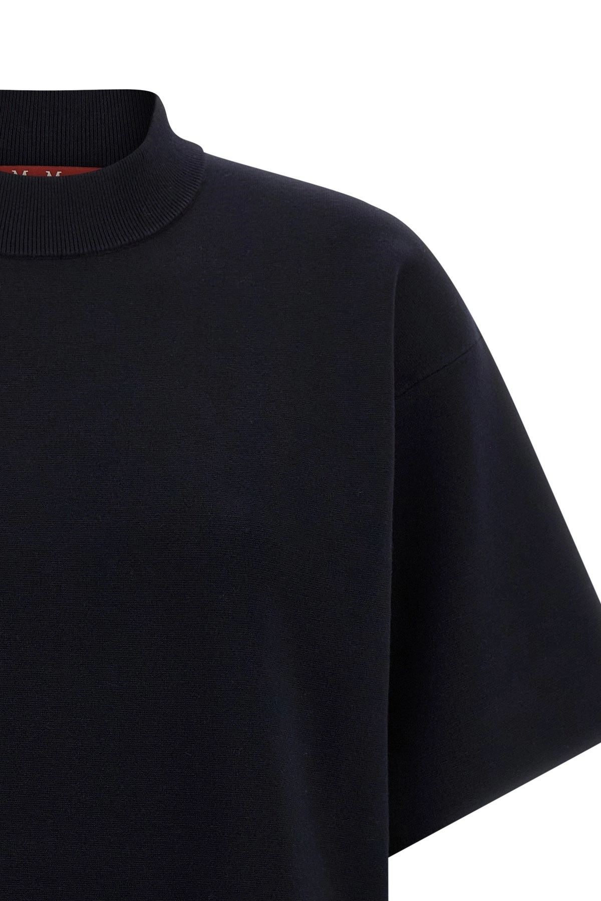 Boxy Cropped Top With Ribbed Neckline