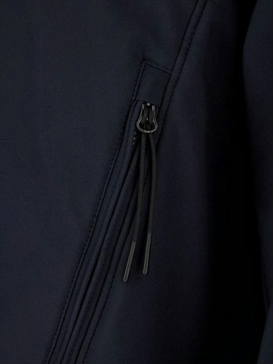 Fitted Blue Hooded Jacket with Zippered Pockets
