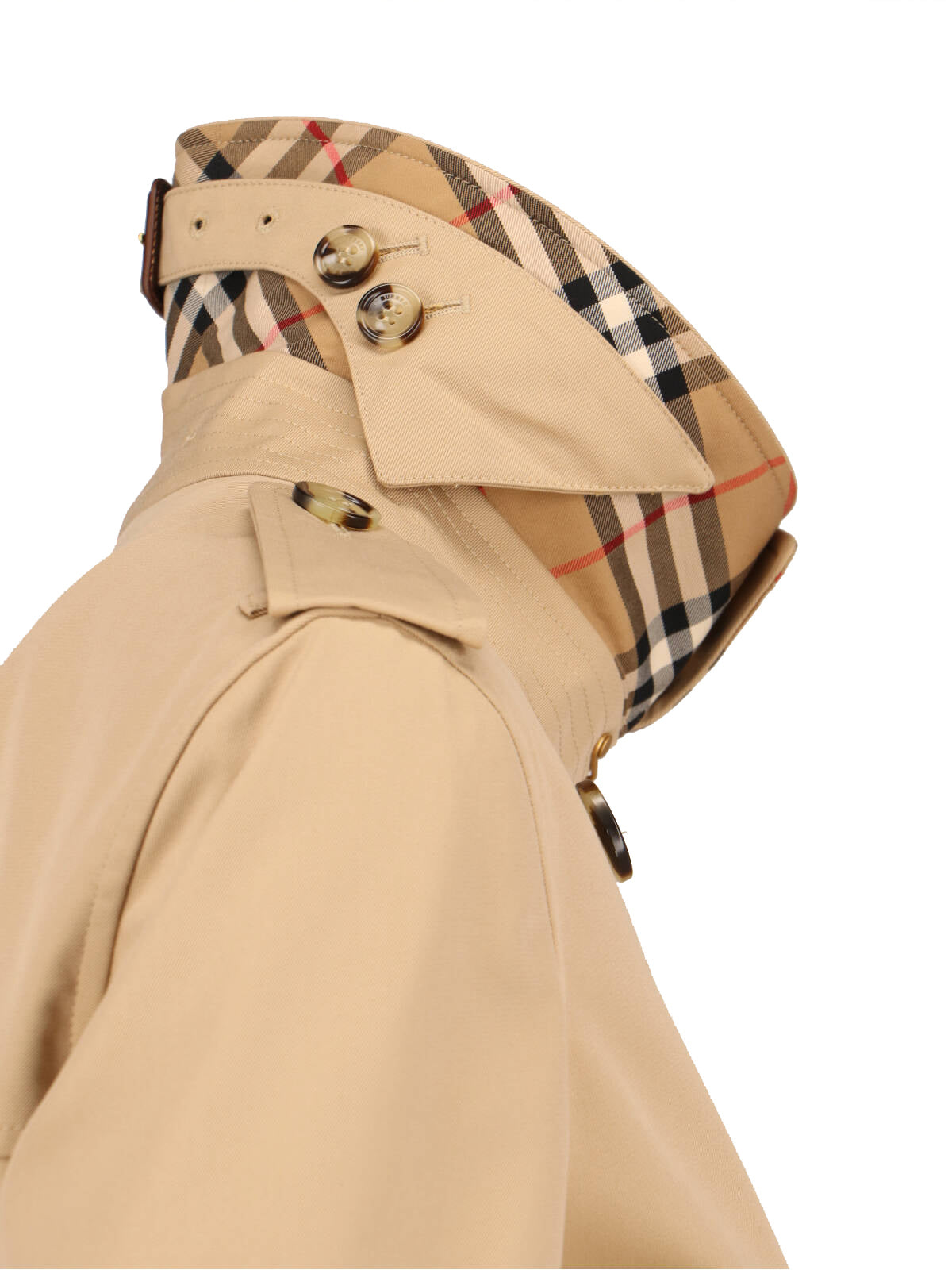 Beige Cotton Double-Breasted Trench Coat