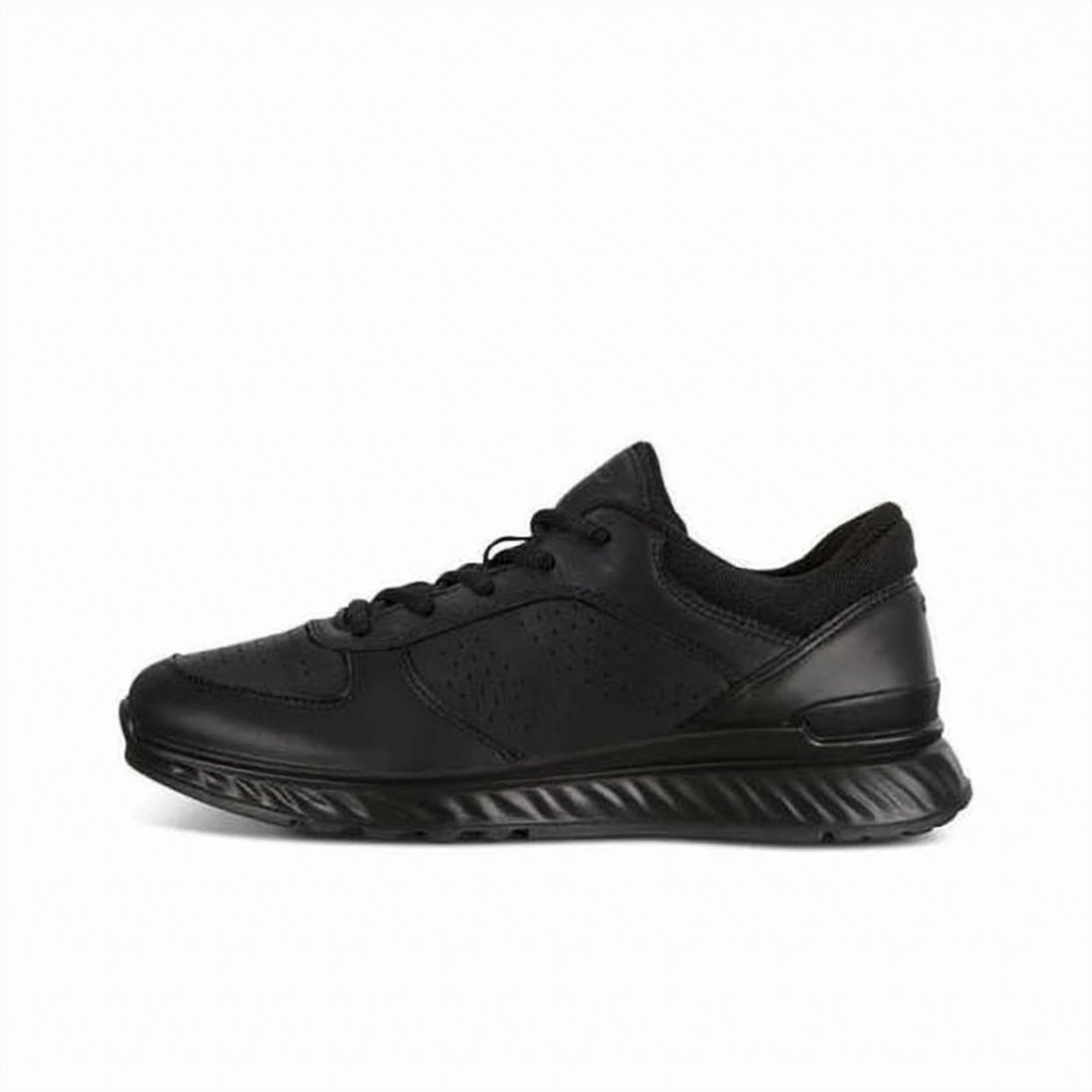 Minimalist Black Leather Sneakers with Cushioned Sole