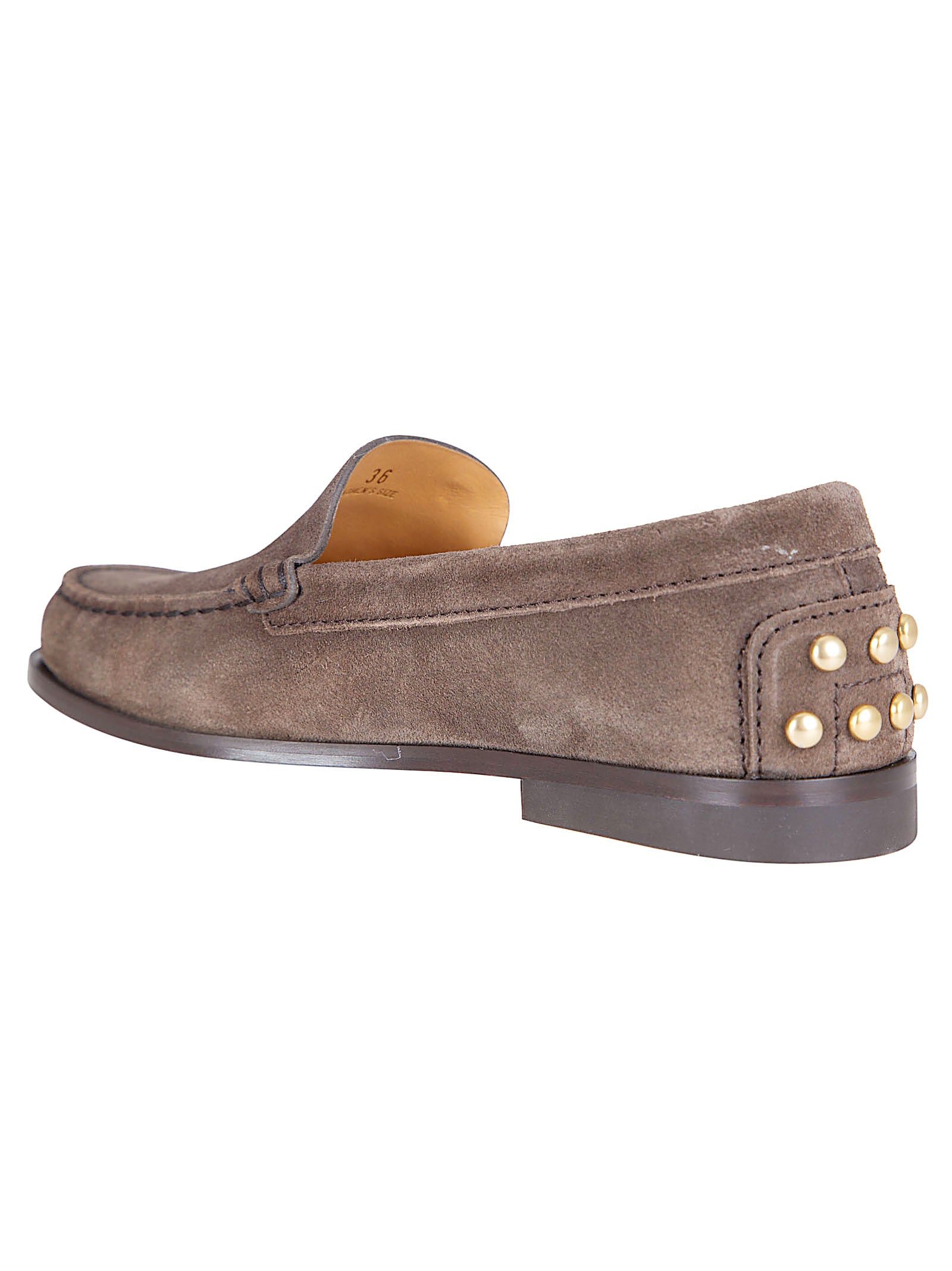 Moccasin Flat Shoes with Metal Dot Accents