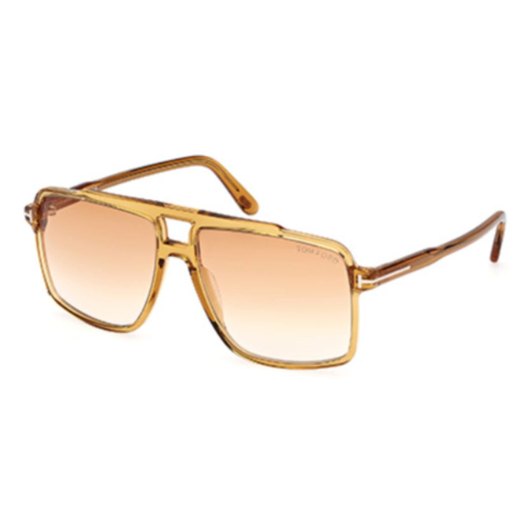 Oversized Square Frame Sunglasses In Translucent Amber