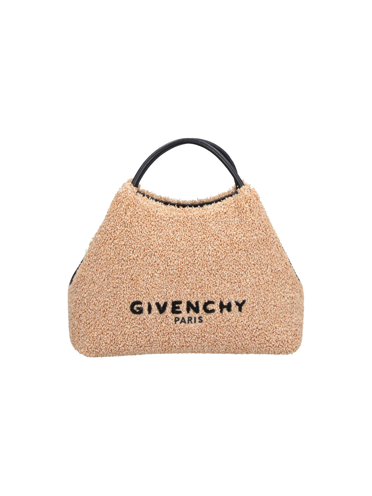 Trapezoidal Textured Beige Bag
