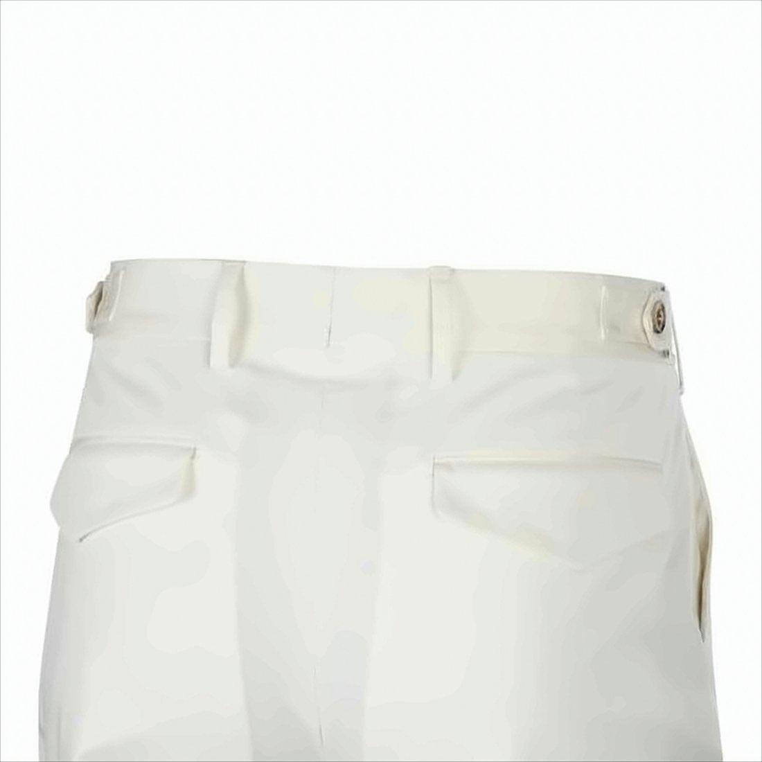 Tailored White Straight Pants with Design