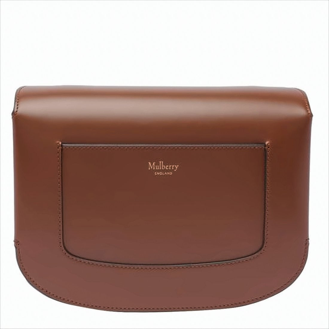 Structured Calf Leather Crossbody Bag with Gold-tone Clasp