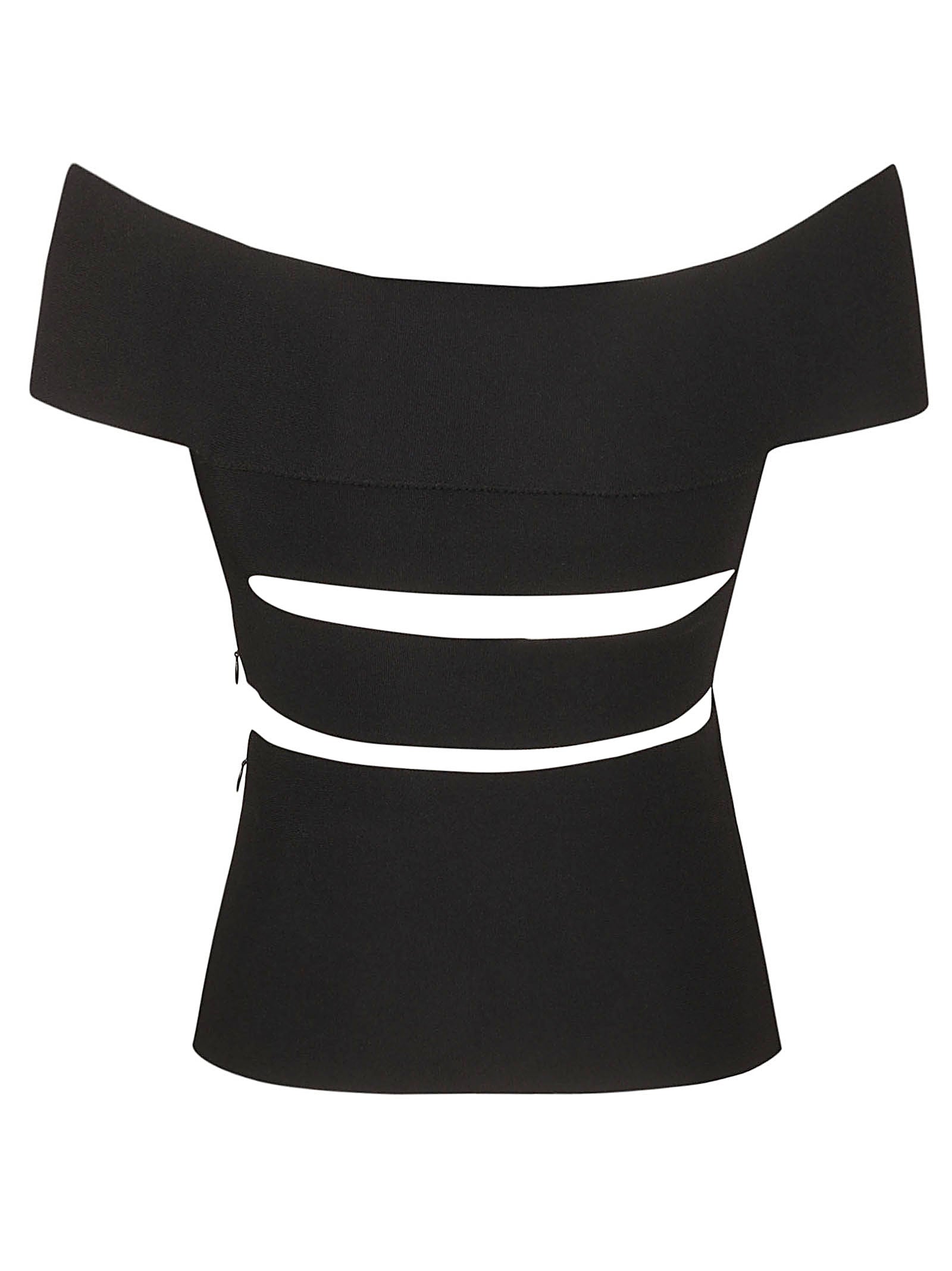 Fitted Black Top With Design