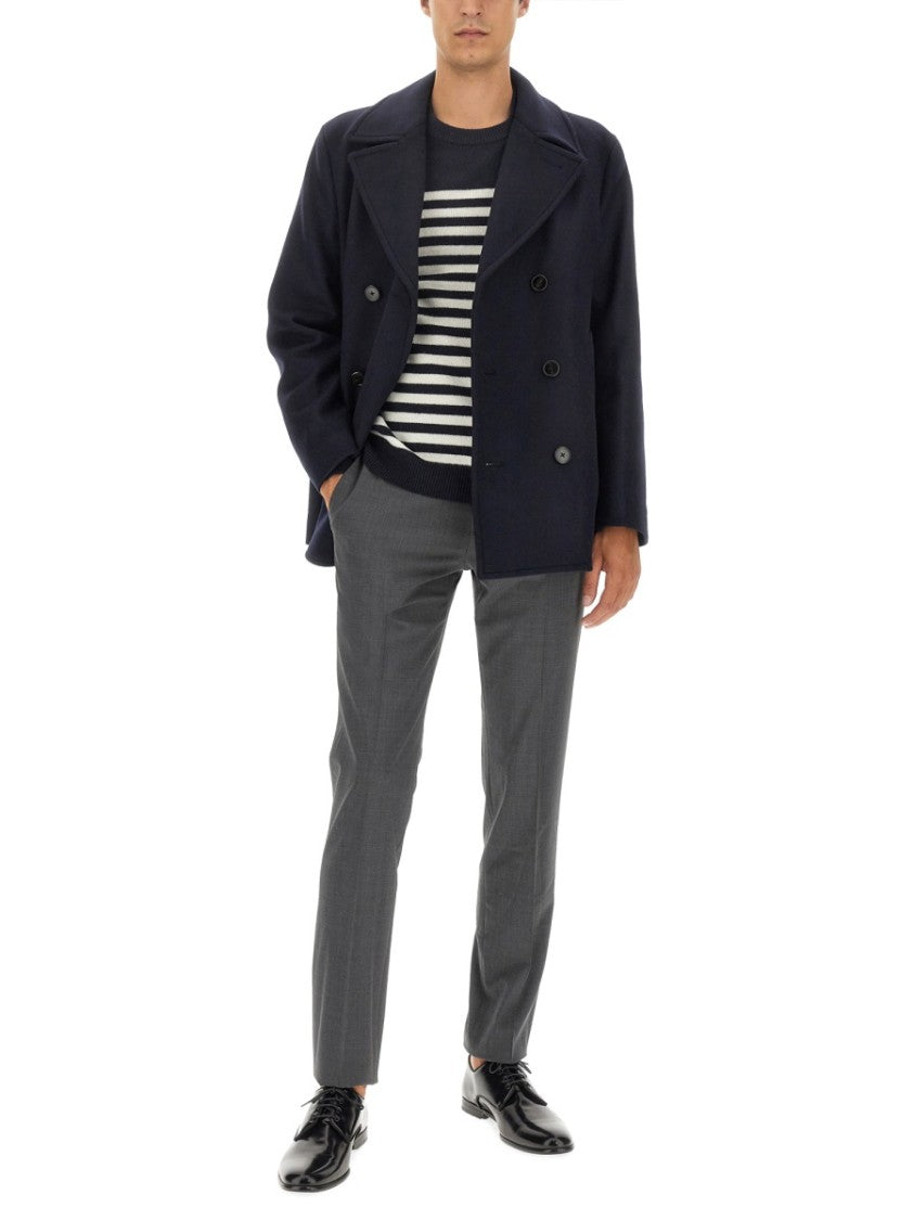 Relaxed Fit Striped Wool-Cashmere Crew Neck Sweater