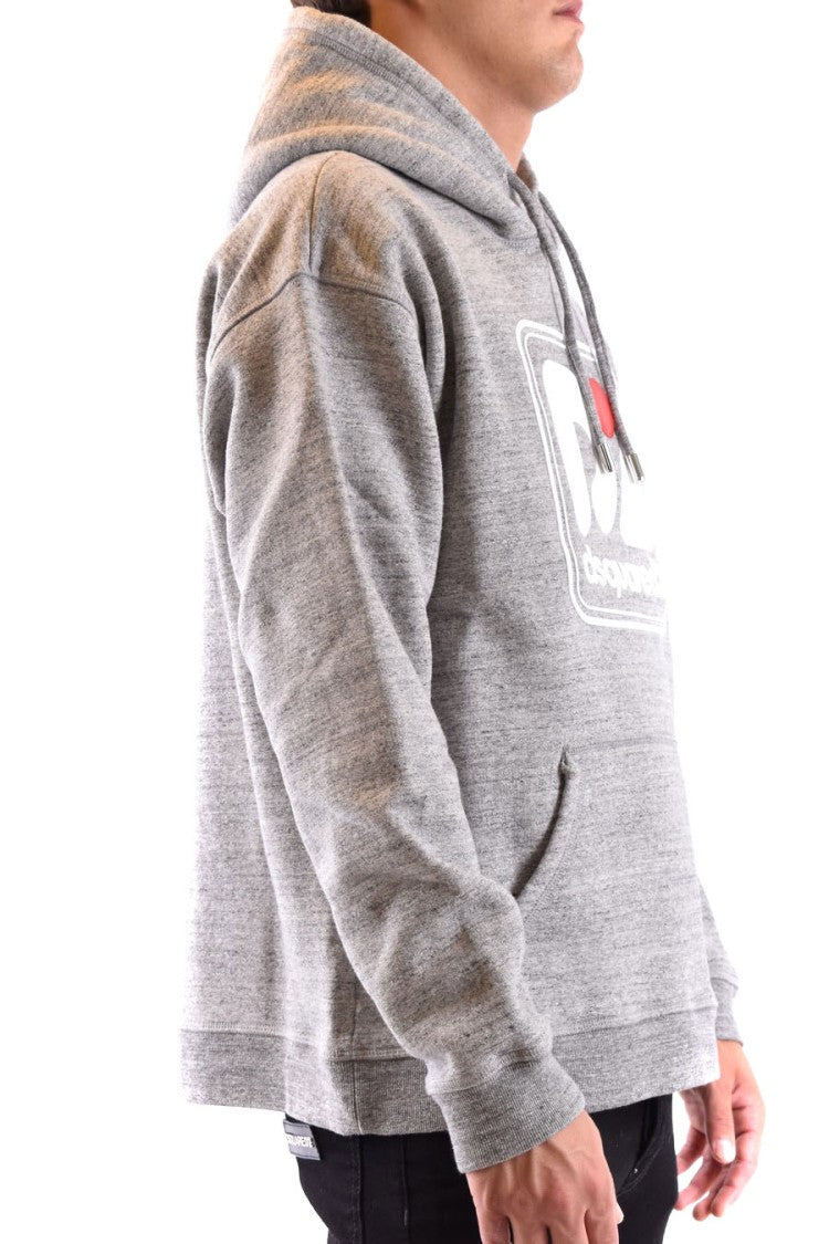 Heathered Grey Hooded Sweatshirt