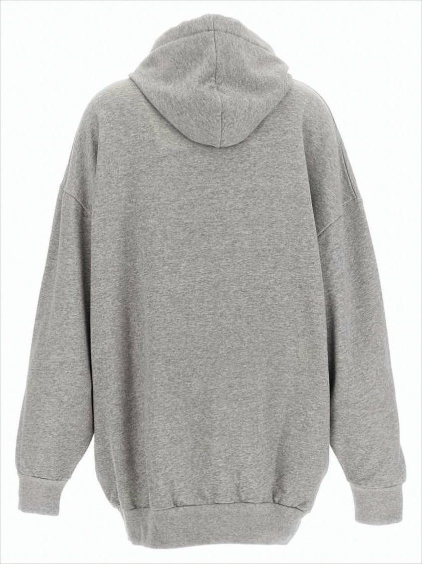 Relaxed-Fit Grey Hoodie with Textured Finish