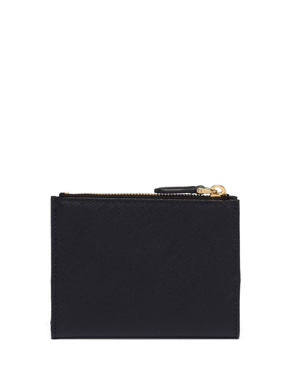 Triangle-Logo Saffiano Leather Wallet