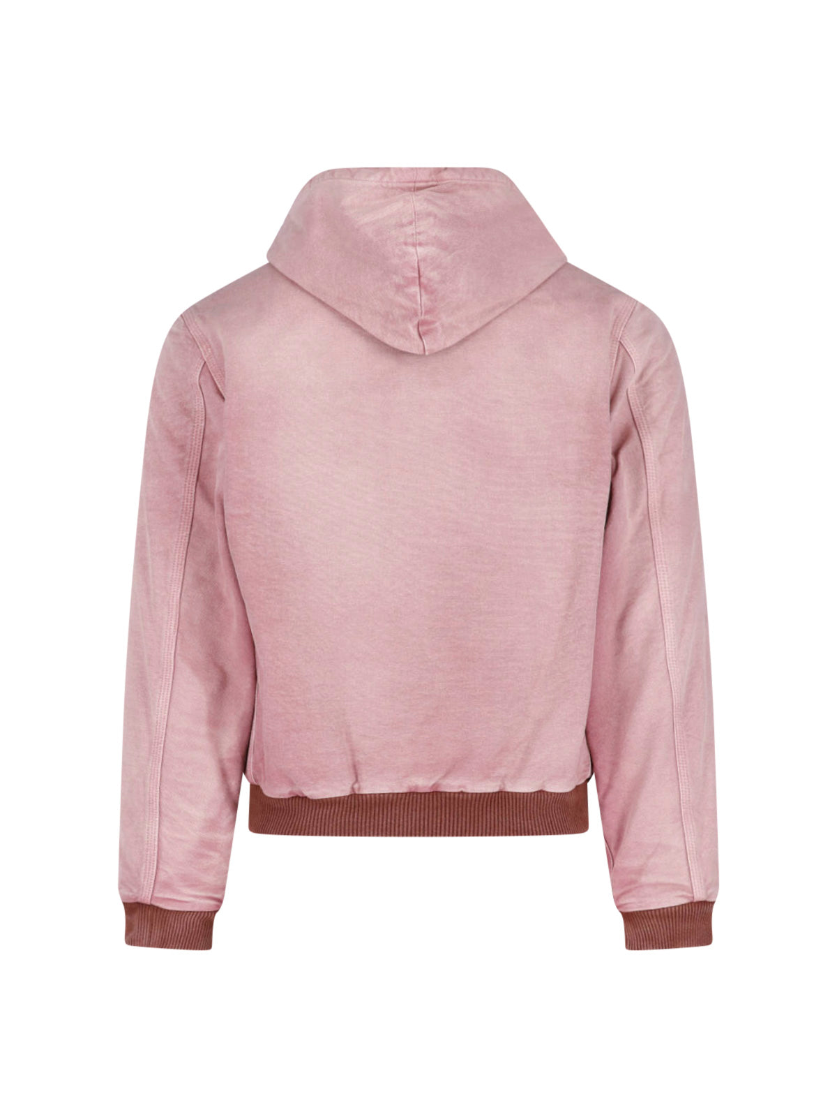 Pink Cropped Hooded Fleece Lined Jacket