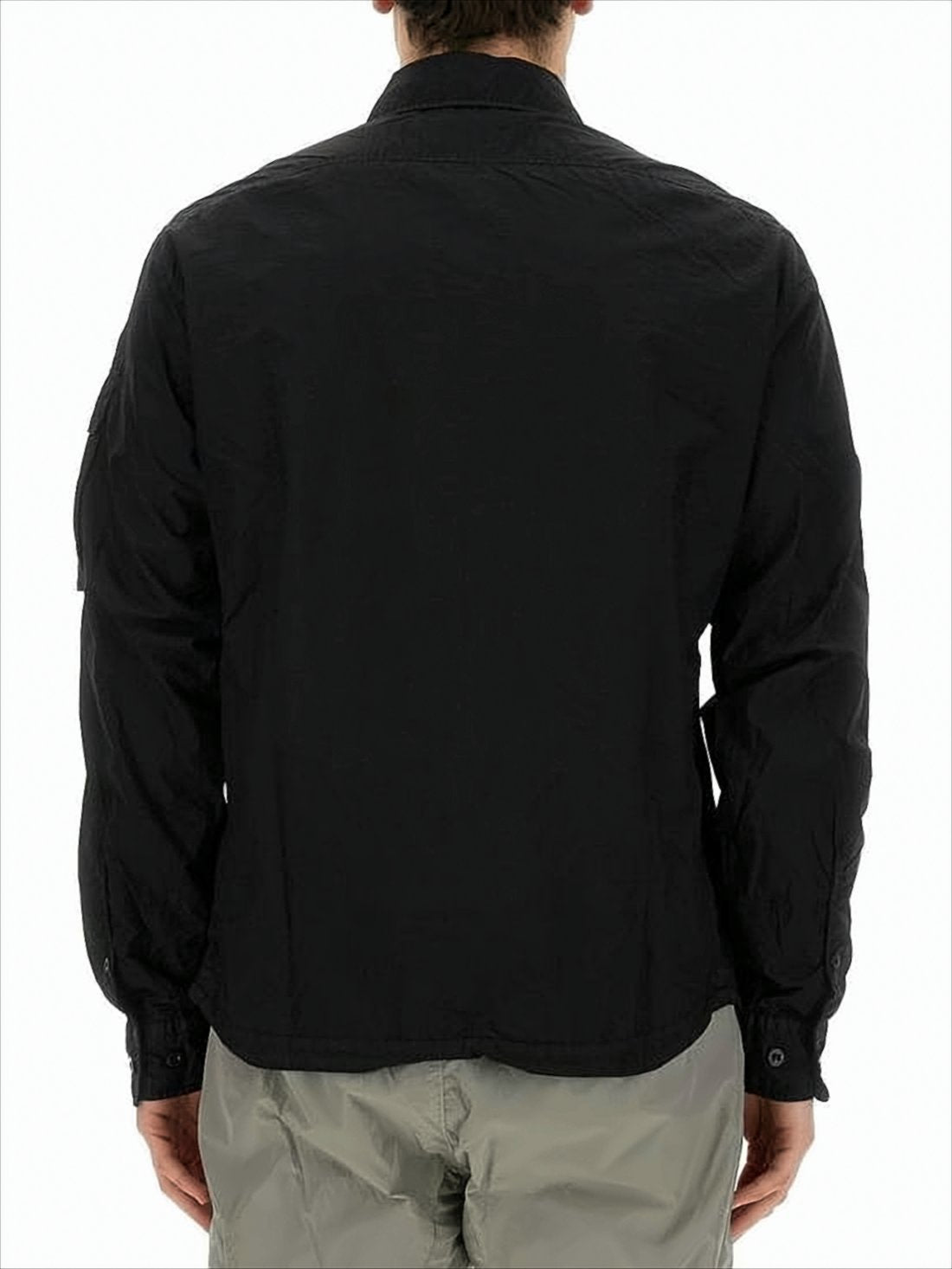 Minimalist Black Polyamide Jacket With Innovative Design Elements