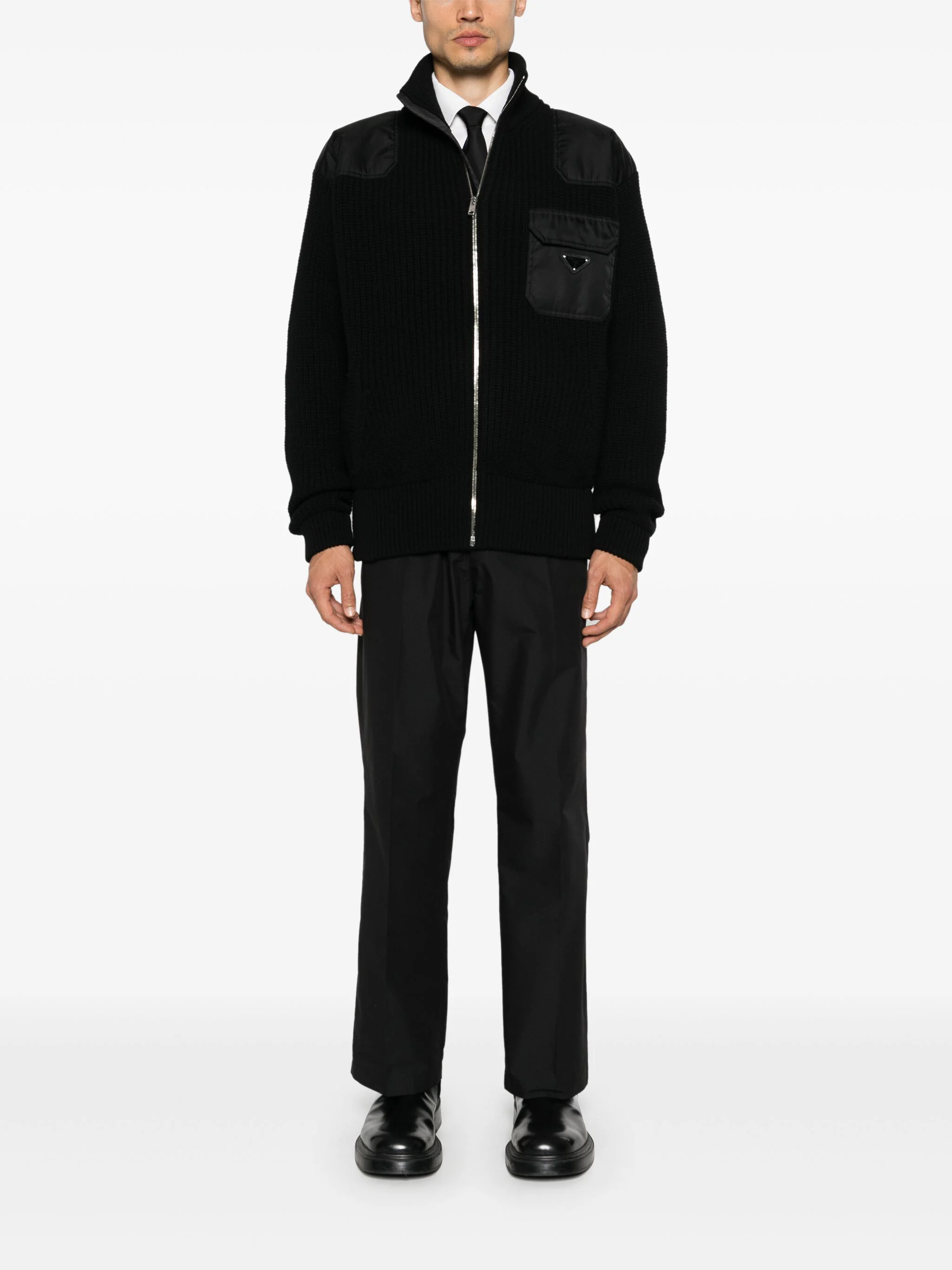 Black Cardigan Wool/Cashmere Re-Nylon Cardigan
